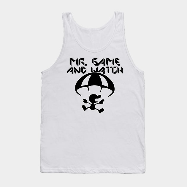 Mr. Game and Watch (Black Text) Tank Top by VicAnderson